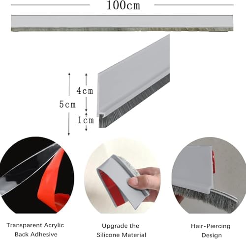39 Inch Door Draft Stopper with Brush Seal