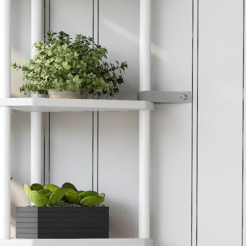 6 Tier Corner Shelf White Modern Bookcase