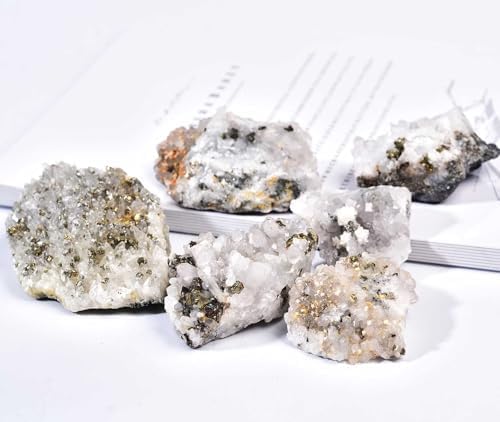 VIZYTOU Natural Chalcopyrite and White Crystal Stone Set 10 LBS