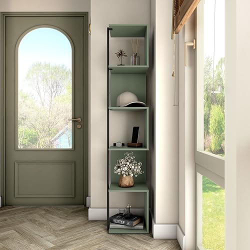 HOMES Inside Out Svenja 60 in Tall Corner Bookshelf