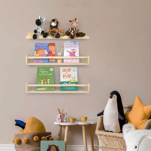 Ranxfloat 236 Inch Solid Wood Floating Bookshelf 21 Pack