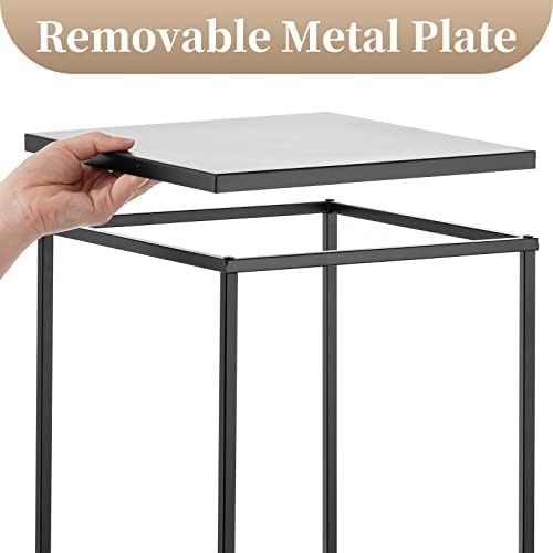 Modern Geometric Wedding Centerpieces Vase - 2 Pcs Black Metal Display Rack