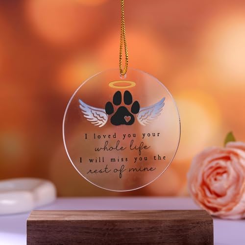 Pet Memorial Angel Wings Acrylic Ornament