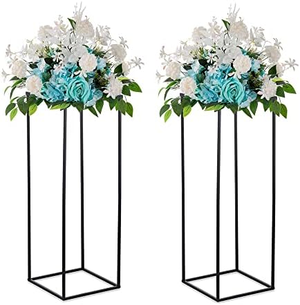Inweder Black Plant Stand for Wedding Centerpieces 2 PCS