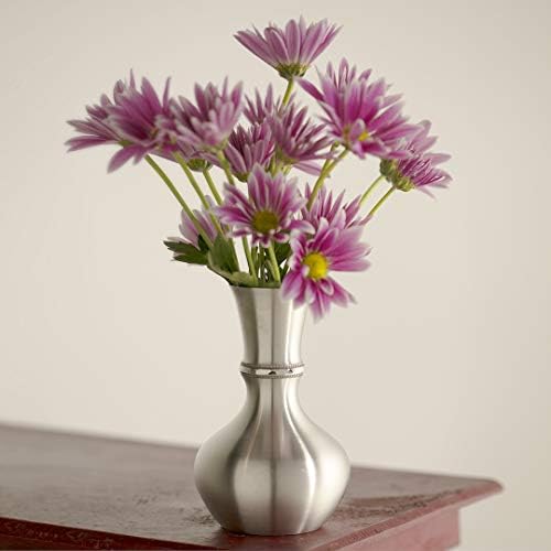 Danforth Sweet William Flower Vase Pewter Satin 5 Inch