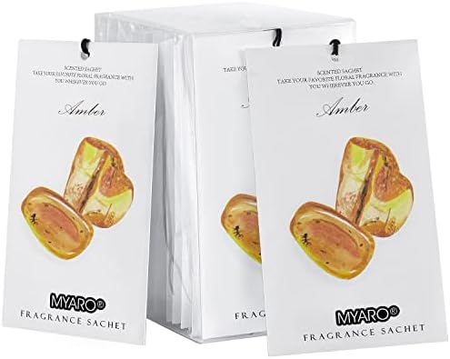 MYARO 12 Pack Amber Scented Sachets for Home and Closet