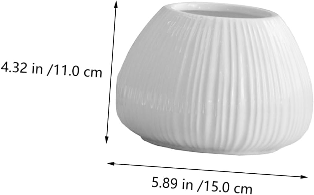 YARNOW Vertical Striped Ceramic Flower Vase for Home Decor