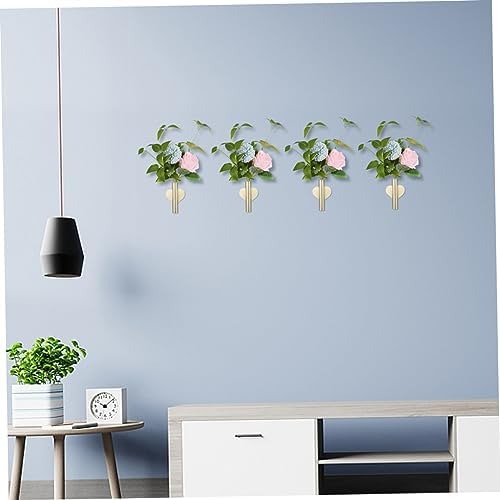 4pcs Heart-Shaped Wall Vases for Dried Flowers Decor