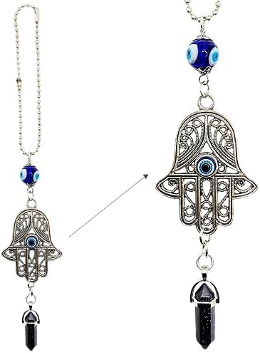 LUCKBOOSTIUM Hamsa Protection Amulet - Evil Eye Car Hanging Ornament
