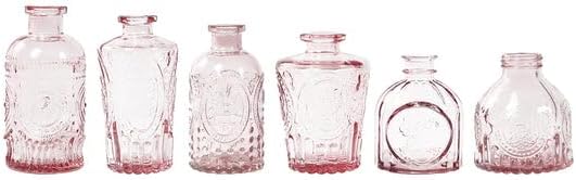Efavormart Set of 6 Dusty Rose Glass Bud Vases