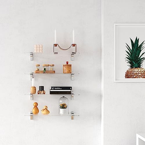 Clear Acrylic Floating Shelves Set of 4 157 Inch