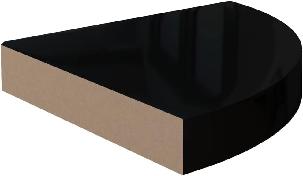 Floating Corner Shelves 2 Pcs High Gloss Black MDF