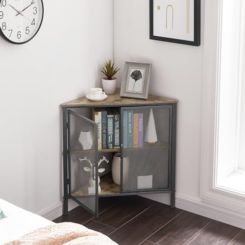 VECELO 3-Tier Corner Cabinet with Protection Door