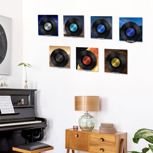 12 Pack Clear Vinyl Record Shelf Wall Mount