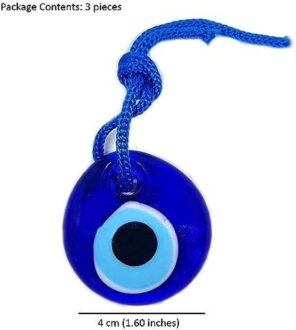 Turkish Evil Eye Blue Glass Charm Hanging Decoration 4cm