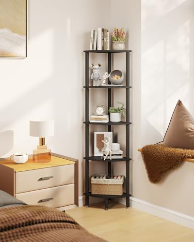 IBUYKE 5 Tier Corner Shelf Stand Black