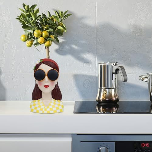 Artistic Girl Resin Flower Vase Vibrant Tulip Rose