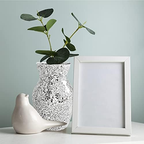 Stunning Handmade Mosaic Crackle Glass Vase