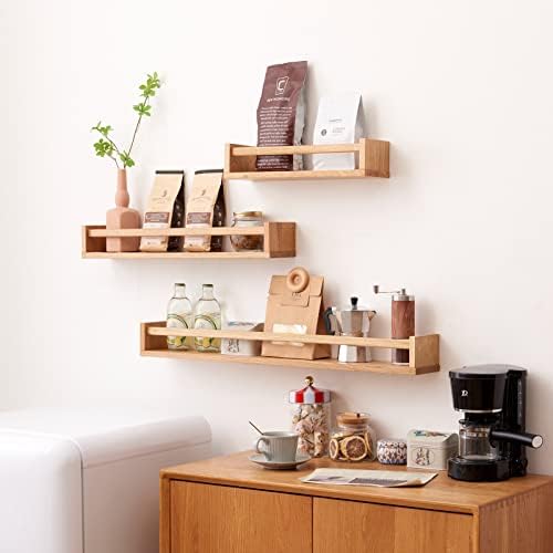 Oak Floating Shelves 24 Inch Wall Mounted Bookshelf