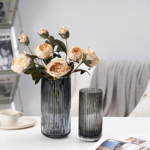 Vintage Striped Glass Flower Vase 95 Inch