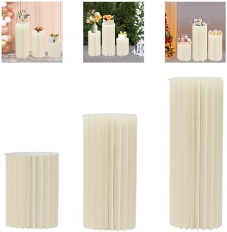 3pcs Foldable White Cardboard Flower Stand Wedding Centerpiece Display