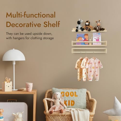 Ranxfloat 236 Inch Solid Wood Floating Bookshelf 21 Pack