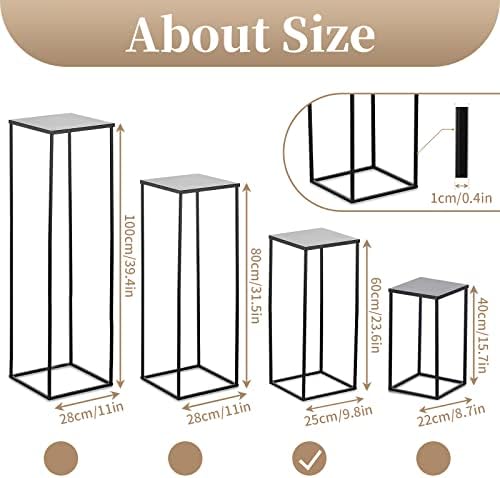 Modern Geometric Wedding Centerpieces Vase - 2 Pcs Black Metal Display Rack