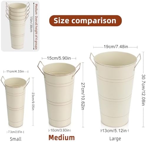 Notakia 1062 Inch Galvanized Metal Vase Set of 4