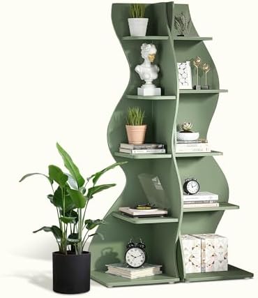 Modern Corner Shelf Storage Stand with 5 Tiers