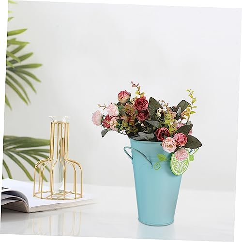 Rural Style Iron Flower Pot Bucket for Home Decor