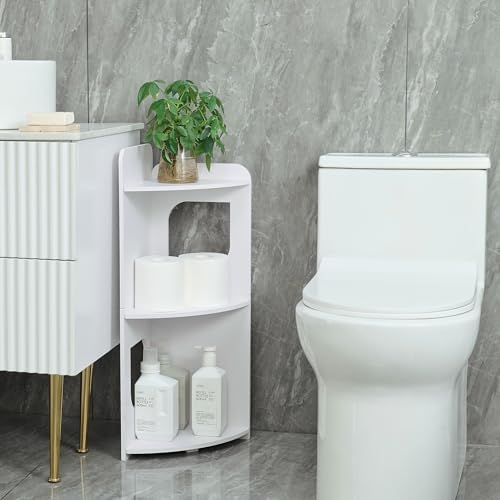 Small Corner Shelf with Waterproof Design and Multipurpose Use White