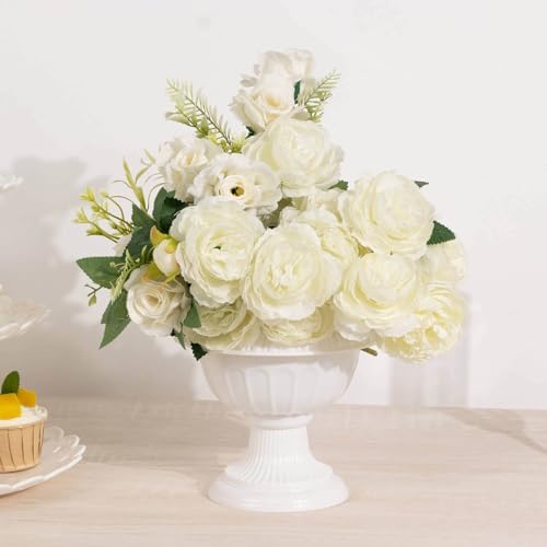 Efavormart 4 Pack White Roman Style Plastic Vase Pots