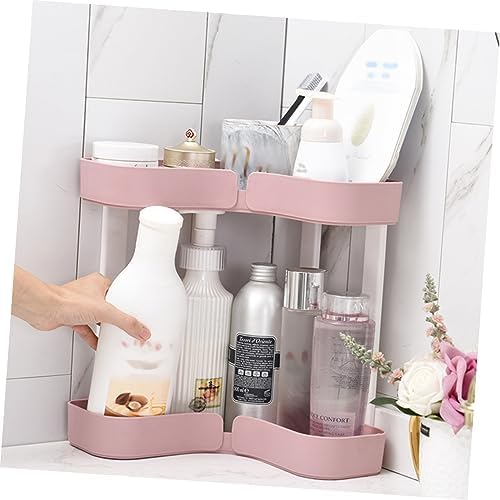 Ciieeo Pink Two-Tier Storage Rack Organizer for Bathroom Kitchen Countertop