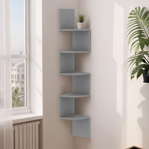 Floating Wall Corner Shelf - Gray Design