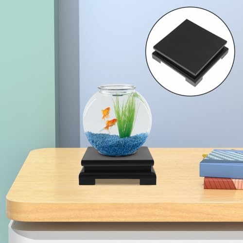 Yarnow Wooden Vase Stand Display Base 13x13cm Black
