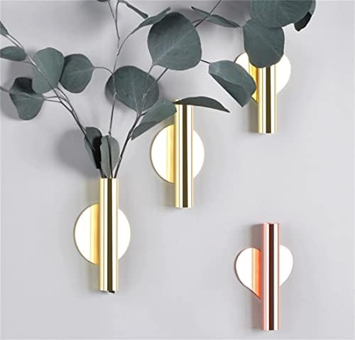 Gold Wall Decor Plant Vase Metal Tube Holder