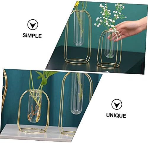 Geometric Iron Vase for Dried Flowers and Hydroponic Displays