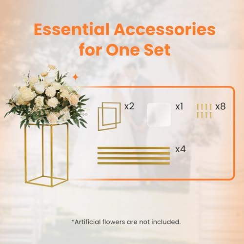 YALLOVE 2 Pack 1575 Inch Gold Wedding Flower Stand