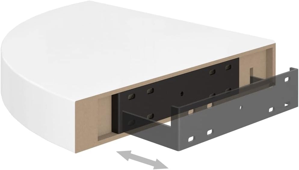 Floating Corner Shelves 2pcs High Gloss White MDF
