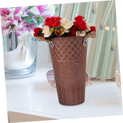 SUPVOX Retro Flower Vase Metal Pitcher for Decor