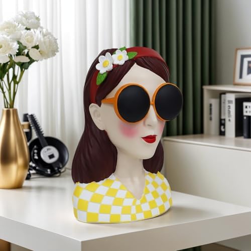 Artistic Girl Resin Flower Vase Vibrant Tulip Rose