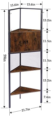 VECELO Corner Cabinet Tall Storage Bookshelf