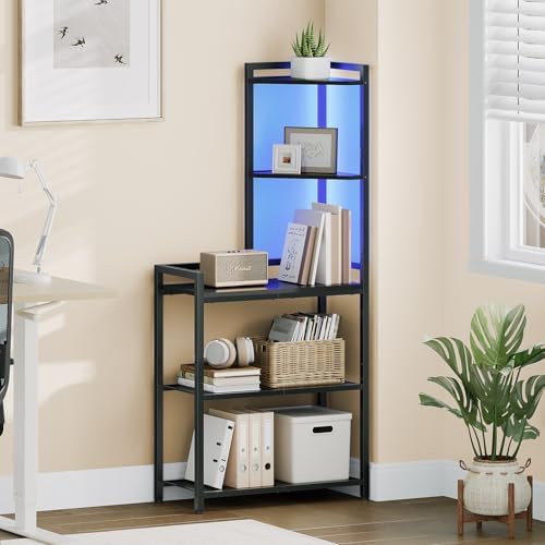 HOOBRO 5-Tier Corner Shelf with LED Light