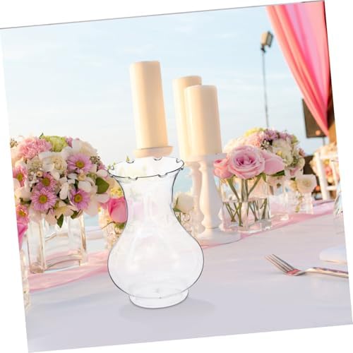 4pcs Clear Plastic Centerpiece Flower Vases with Nonslip Base and Robust Design