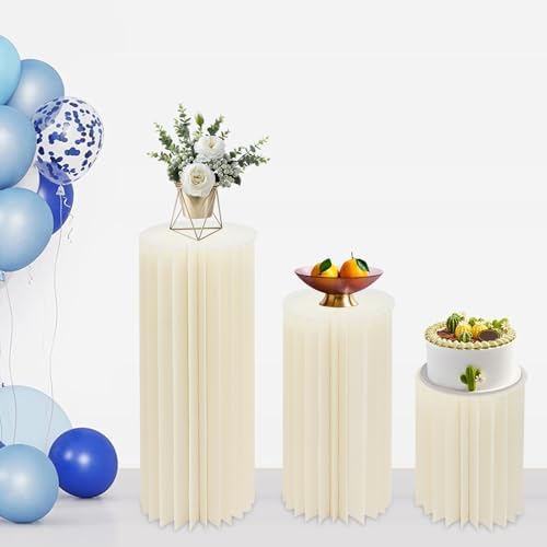 3pcs Foldable White Cardboard Flower Stand Wedding Centerpiece Display