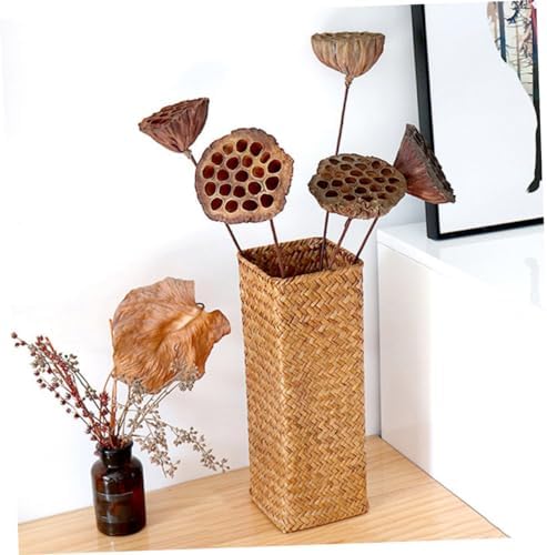 Cabilock 2Pcs Rustic Woven Flower Vase for Home Decor