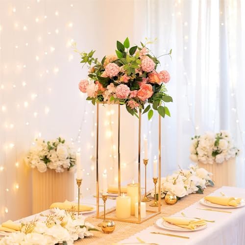 Modern Geometric Gold Wedding Centerpiece Vase 236in Metal Stand