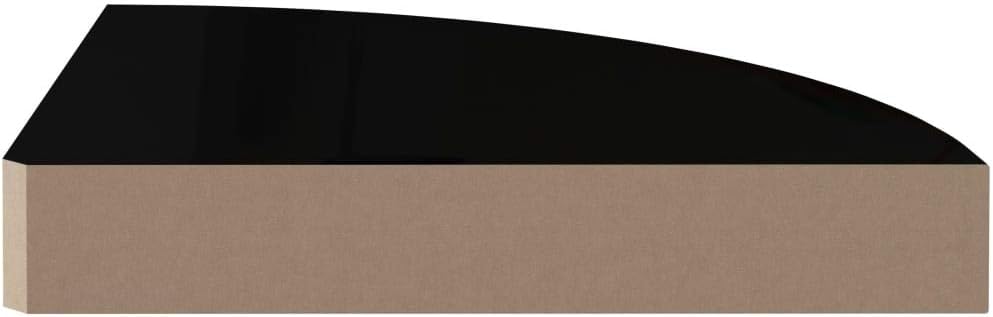 Floating Corner Shelves 2 Pcs High Gloss Black MDF