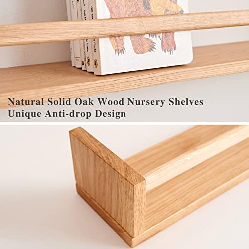 Oak Floating Shelves 24 Inch Wall Mounted Bookshelf