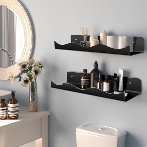 15 Inch Iridescent Acrylic Floating Shelves for Home Decor